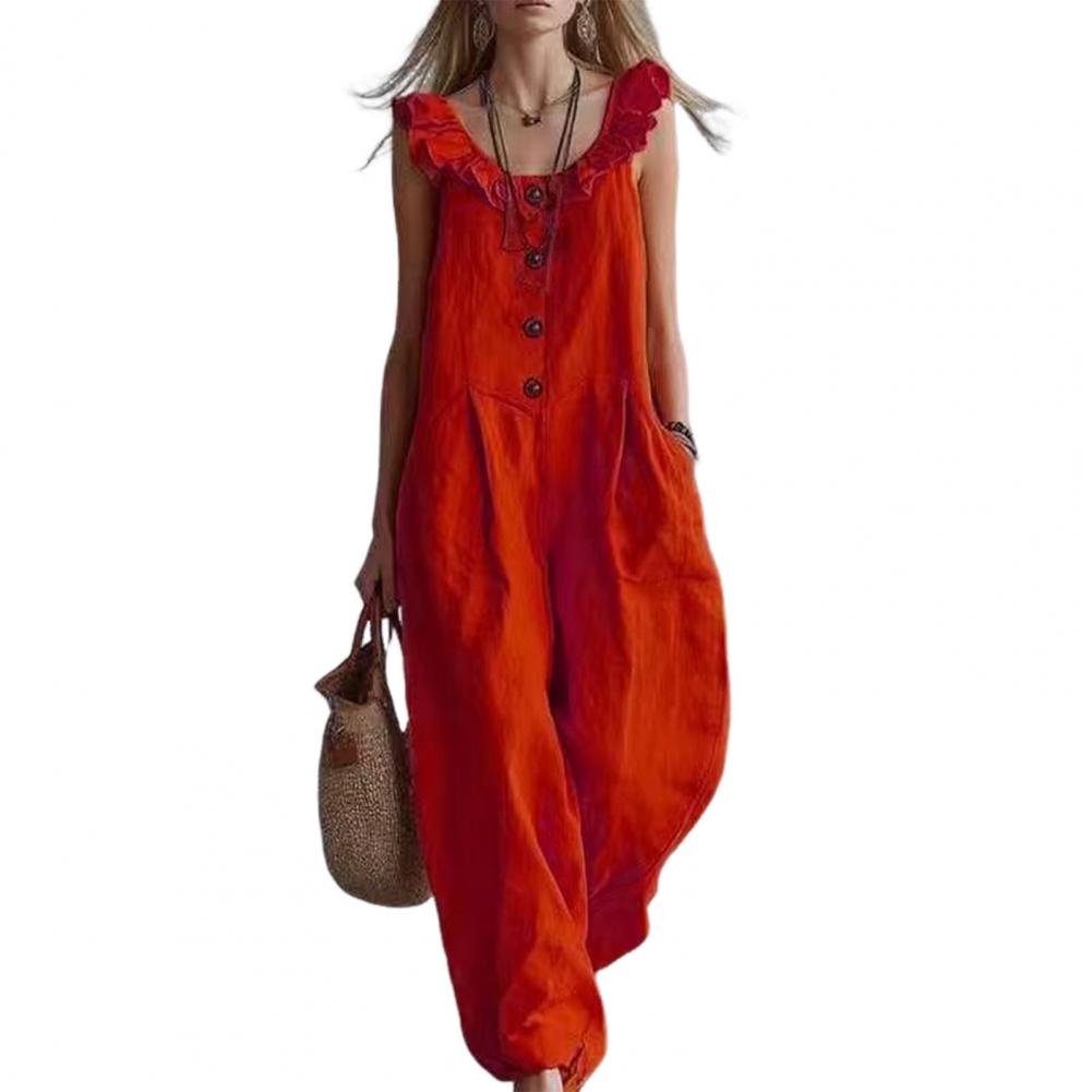 بدلة نسائية مريحة وقابلة للتنف - مراجعة Jumpsuit Linen Relaxed وسعره