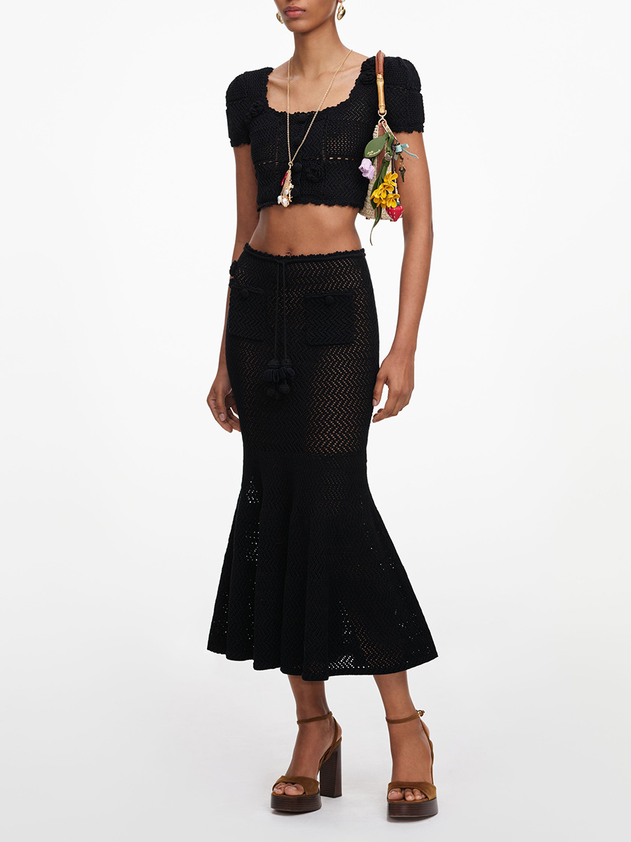 طقم نسائي من قطعتين من VGH بال - مراجعة Crop Top Crochet وسعره