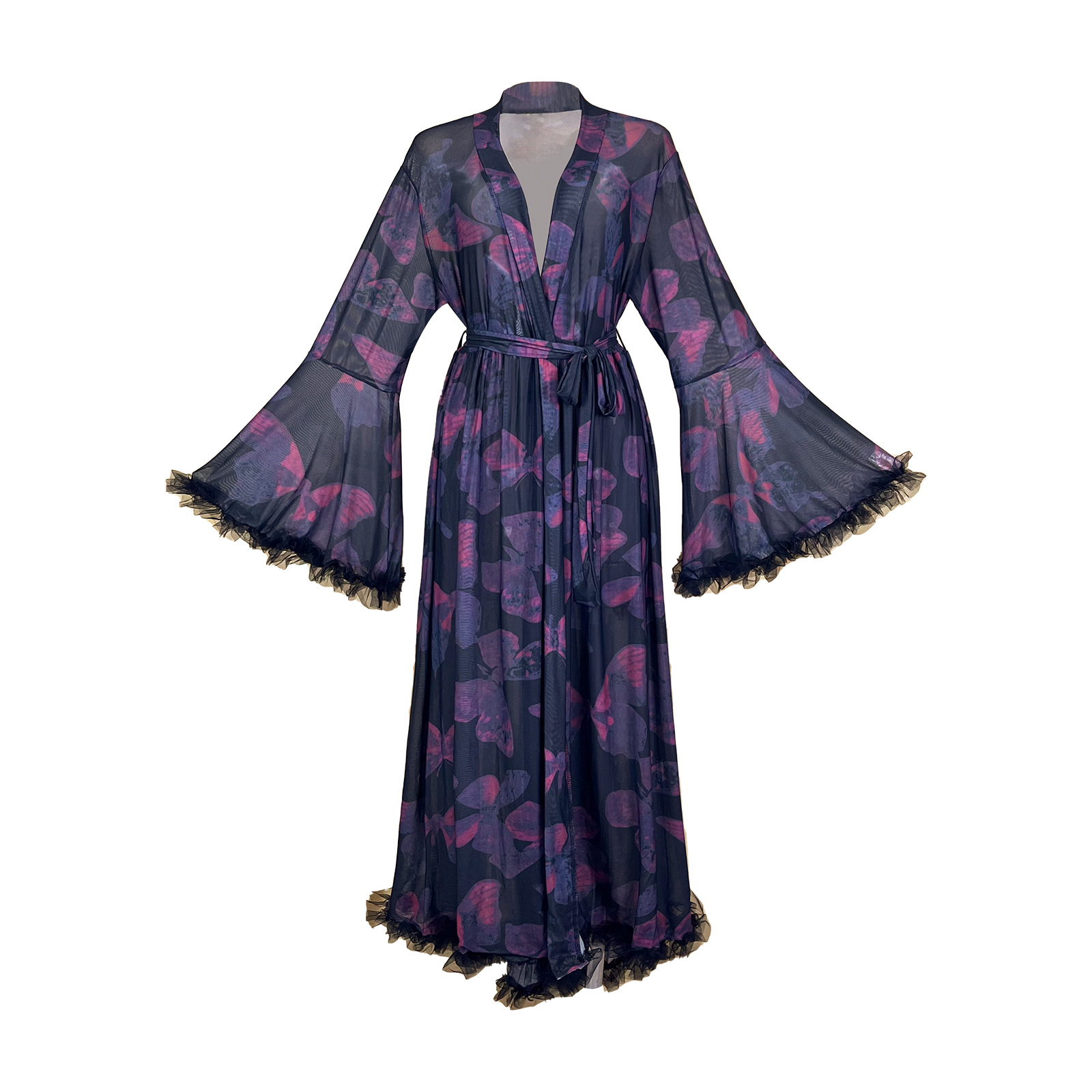 روب صيفي شفاف مطبوع من قماش ال - مراجعة Kimono Sheer Floral وسعره