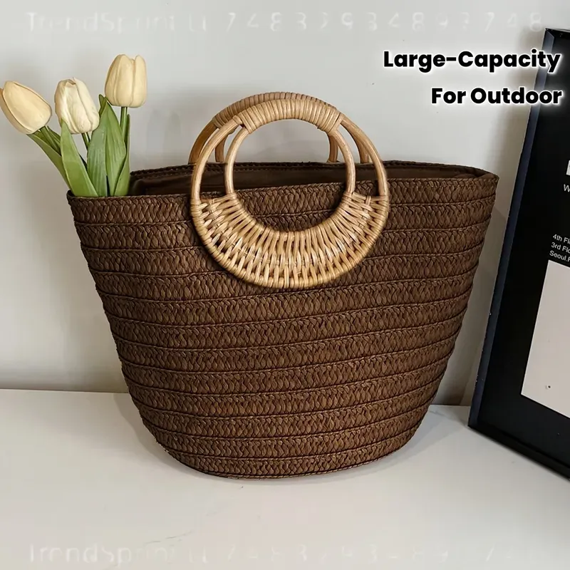 حقيبة يد نسائية صيفية منسوجة م - مراجعة Tote Bag Beach وسعره