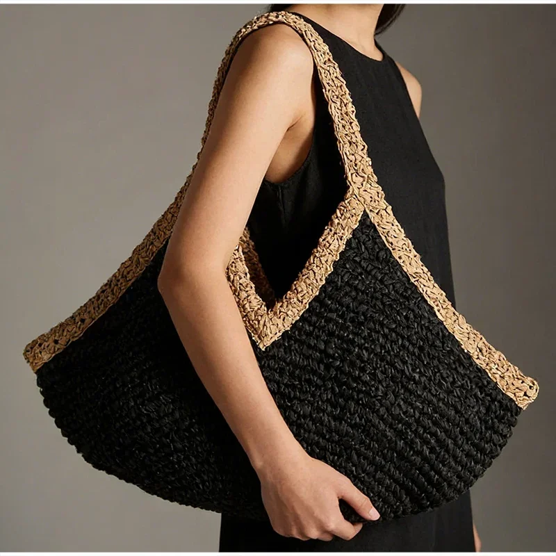 حقيبة يد صيفية جديدة منسوجة يد - مراجعة Crochet Bag Raffia وسعره
